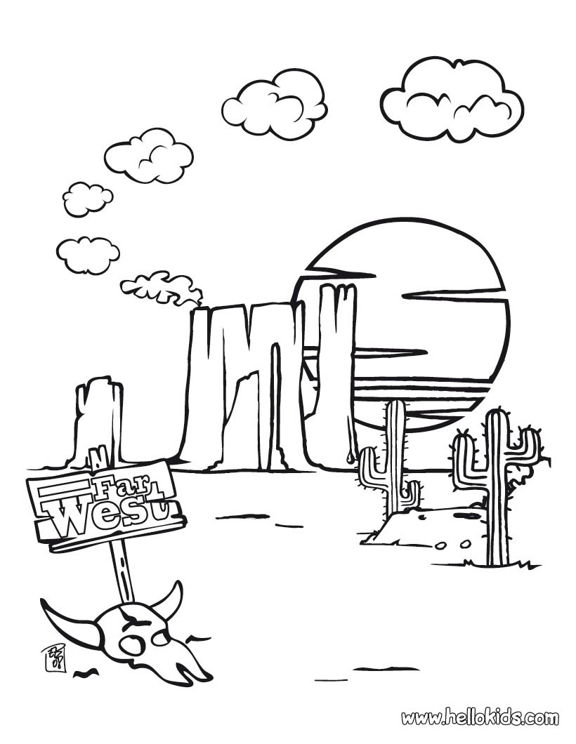 Wild west coloring pages Hellokidscom