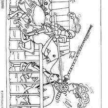 Fighting horses coloring page - Coloring page - ANIMAL coloring pages - FARM ANIMAL coloring pages - HORSE coloring pages - HORSES coloring pages