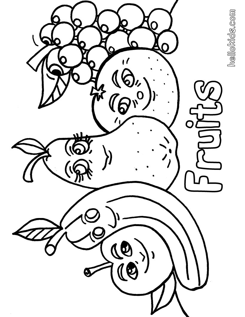 Fruit coloring pages - Hellokids.com