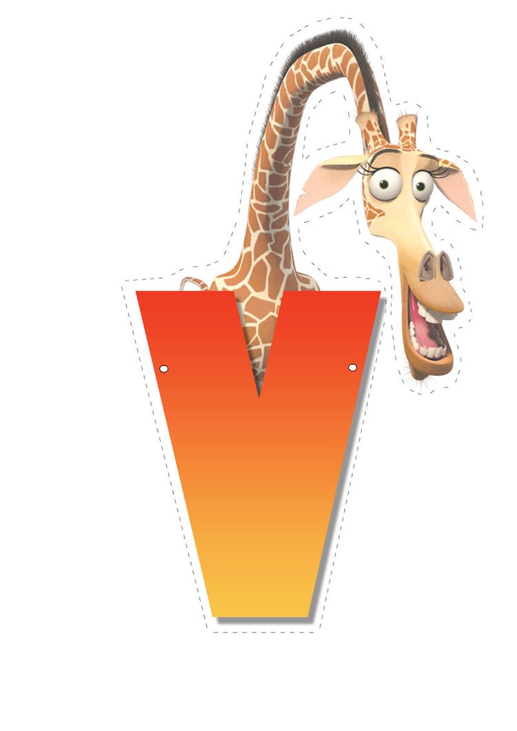 Giraffe letter V letter