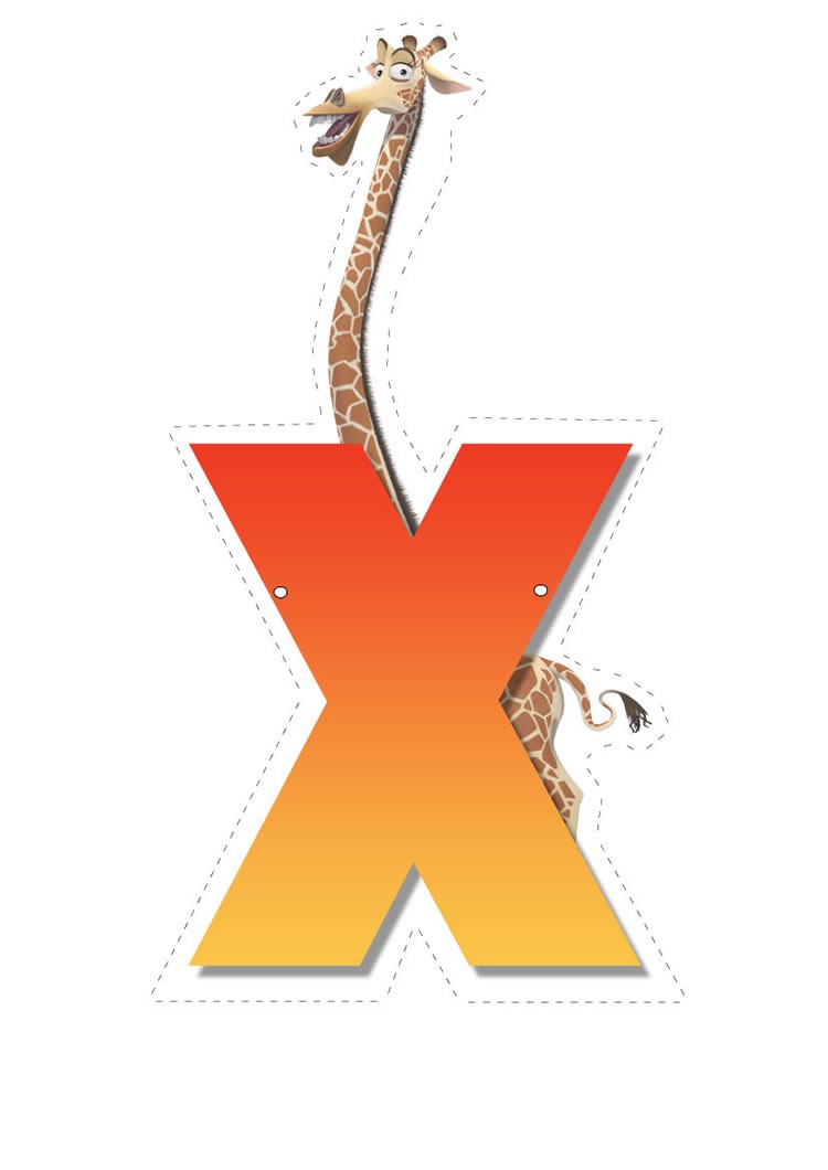 Giraffe letter X letter