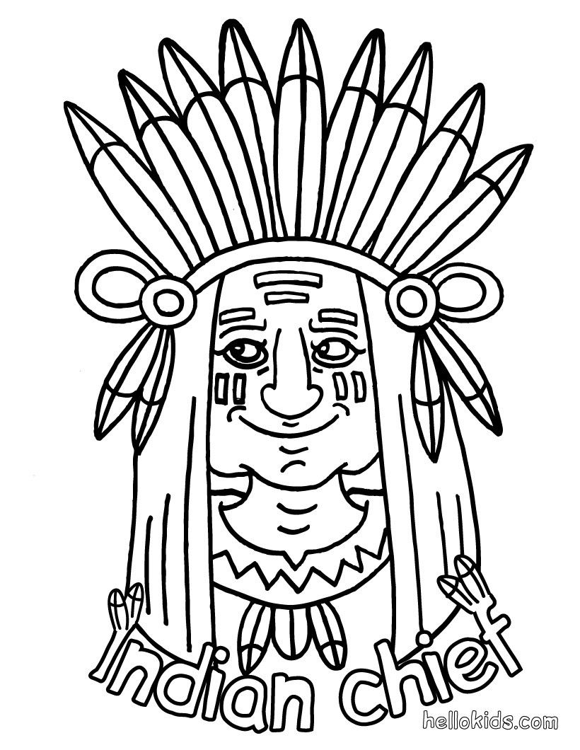 Indian coloring pages Hellokidscom