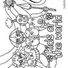 Kids of the worlds coloring page - Coloring page - COUNTRIES Coloring Pages - PRINTABLE Countries coloring pages