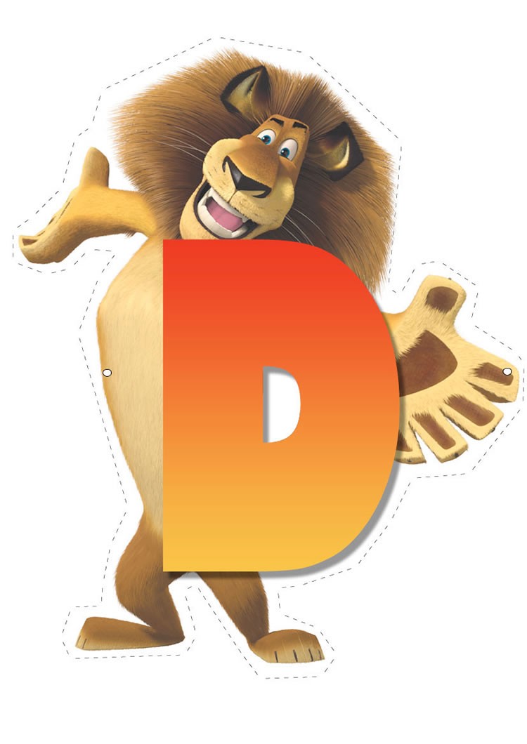 Lion letter D letter
