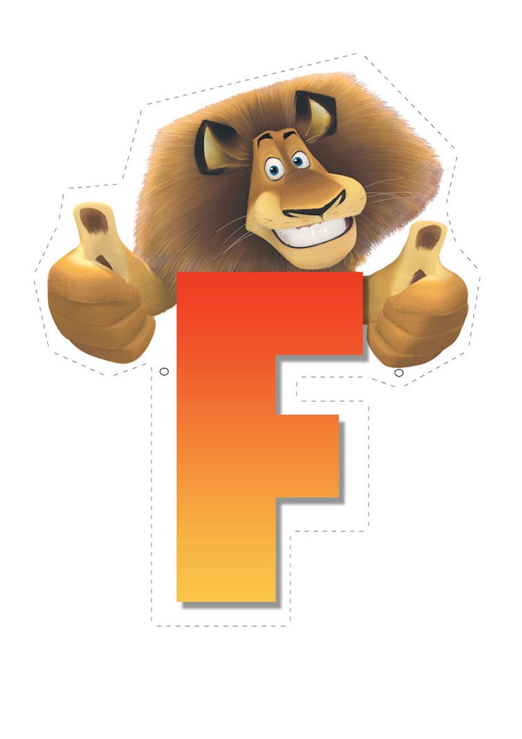 Lion letter F letter