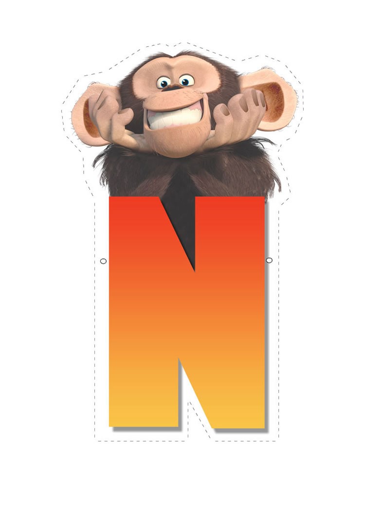 Monkey letter N letter