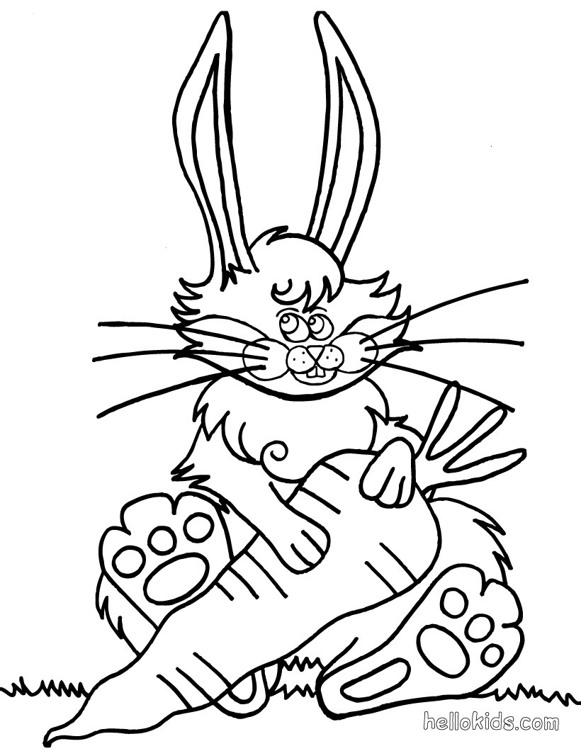 rabbit with carrot coloring pages - photo #21