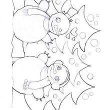 Snowman in love coloring page