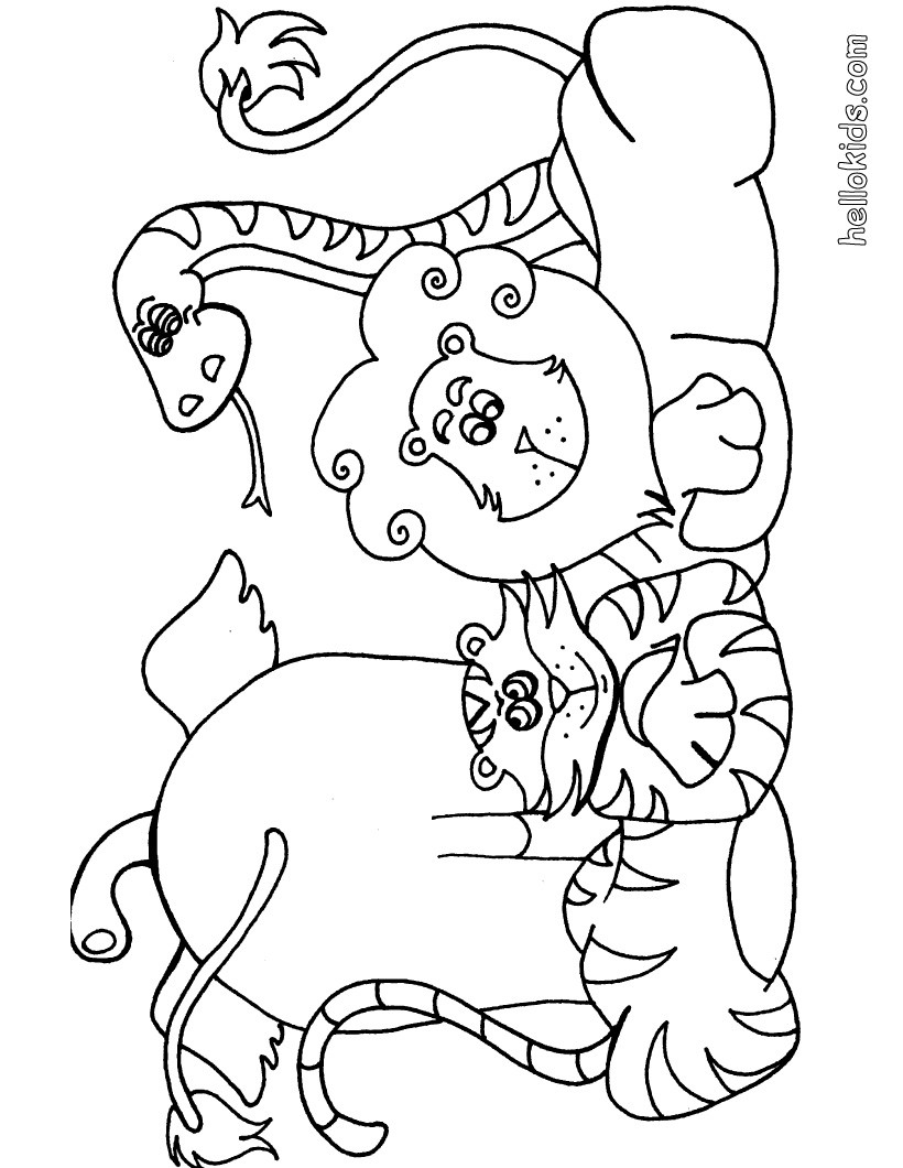 Wild animal coloring pages 