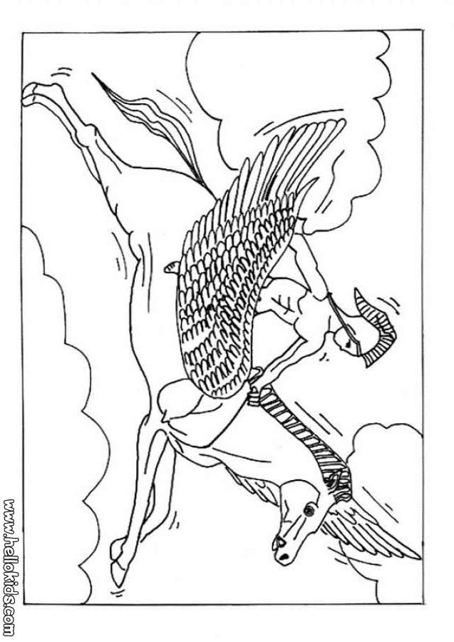 Pegasus the winged horse coloring pages - Hellokids.com