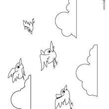 Flying birds coloring page - Coloring - Animal coloring pages - Bird coloring pages