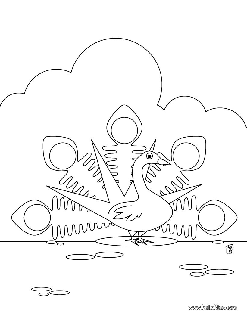 Bird in the nest Peafowl coloring page Coloring page ANIMAL coloring pages BIRD coloring pages PEAFOWL