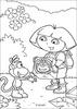 Boots birthday cake coloring page - Coloring - Cartoon Characters Coloring Pages - Dora the Explorer coloring pages