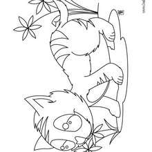 Kitten eating flowers coloring page - Coloring - Animal coloring pages - Cat and Kitten coloring pages