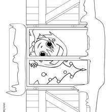  Christmas window coloring page