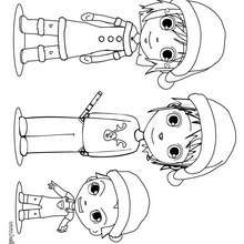 Ana, Teo and Matias celebrate Christmas coloring page - Coloring - Holiday coloring pages - Christmas coloring pages - Celebrate Christmas with Ana, Teo and Matias
