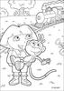 Dora, Boots and locomotive coloring page - Coloring - CARTOON CHARACTERS Coloring Pages - DORA THE EXPLORER coloring pages