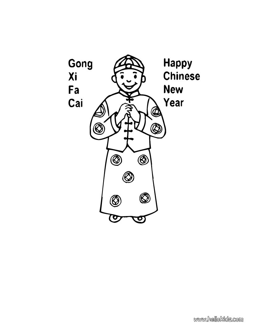 Happy chinese new year coloring pages