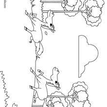 Running Horses coloring page - Coloring page - ANIMAL coloring pages - FARM ANIMAL coloring pages - HORSE coloring pages - HORSES coloring pages