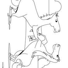 Fighting horses colour in - Coloring page - ANIMAL coloring pages - FARM ANIMAL coloring pages - HORSE coloring pages - HORSES coloring pages