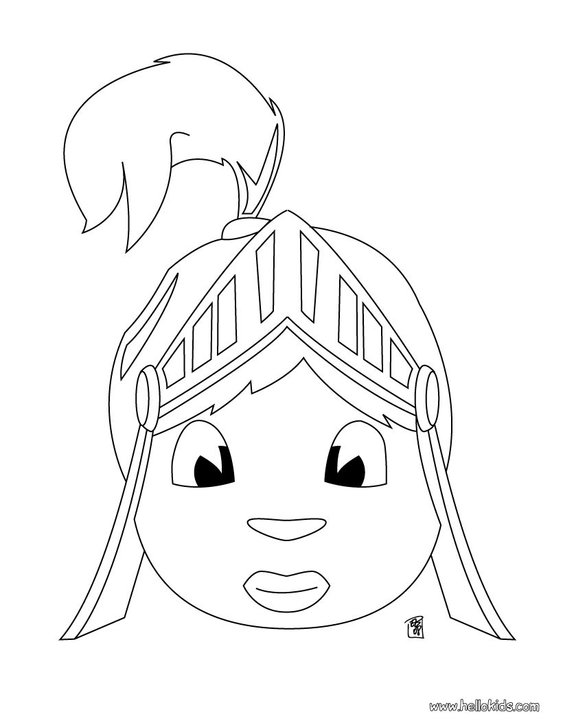 Knight head coloring pages - Hellokids.com