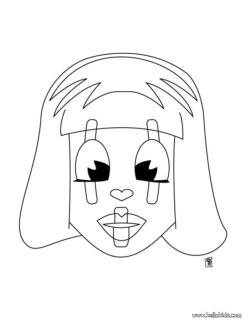 Mask head coloring pages - Hellokids.com