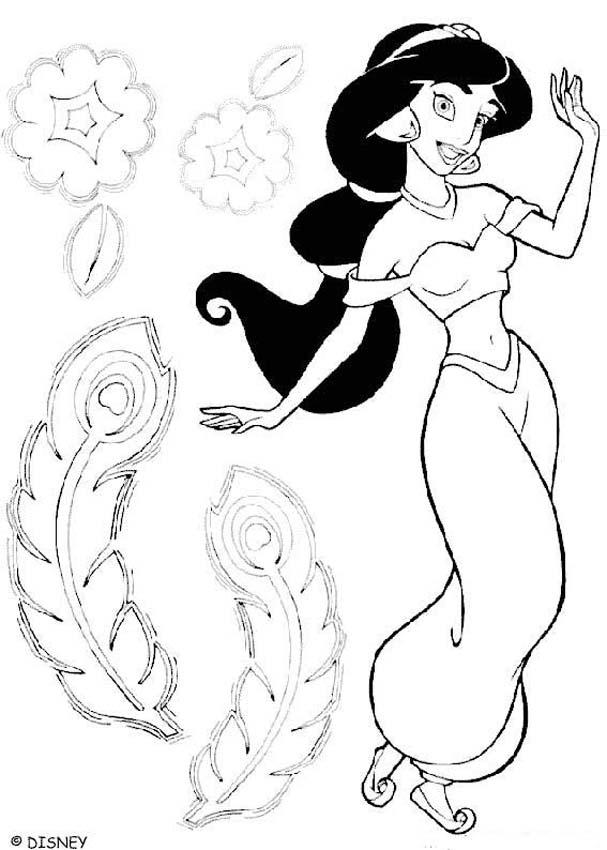 Princess jasmine coloring pages - Hellokids.com