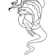 The Genie colour in - Coloring page - DISNEY coloring pages - Aladdin coloring pages