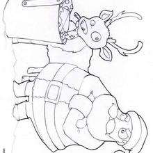 Santa with reindeer coloring page - Coloring - Holiday coloring pages - Christmas coloring pages - Christmas Sled and Reindeer coloring pages