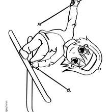 Skiing girl coloring page - Coloring - SPORT coloring pages - WINTER SPORT coloring pages - SKIING coloring pages