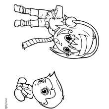 Kids in winter coloring page - Coloring - SPORT coloring pages - WINTER SPORT coloring pages