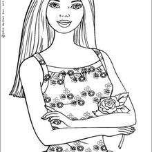 Barbie and the flower coloring page - Coloring - Cartoon Characters Coloring Pages - Barbie coloring pages