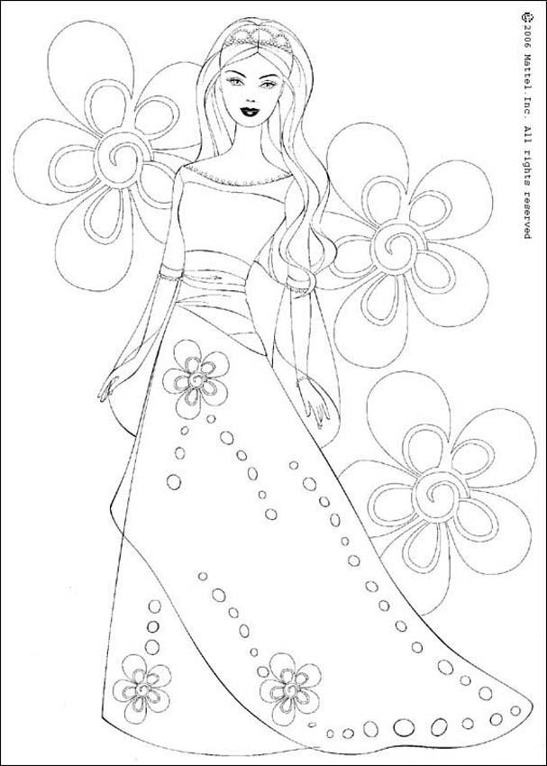 Barbie princess coloring pages - Hellokids.com