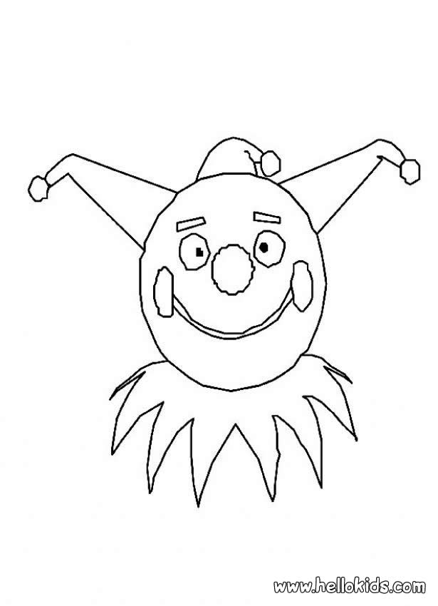 Circus Elephants Coloring Pages Hellokids Clown Mask Page Characters