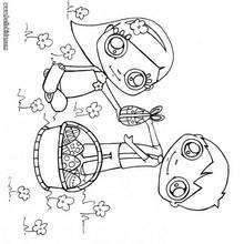 Kids with easter basket coloring page - Coloring - Holiday coloring pages - Easter coloring pages - Collect easter eggs coloring page