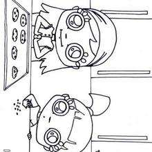 Girls making cookies coloring page