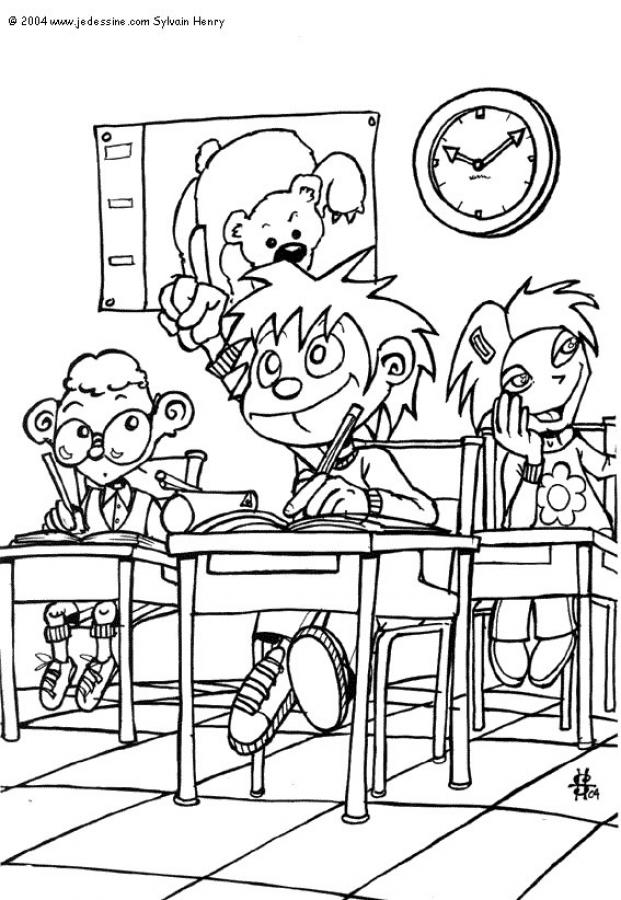 In the classroom coloring pages