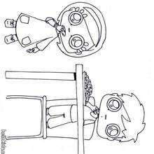 Kids eating cookies coloring page