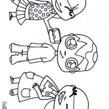Kids playing with eggs coloring page - Coloring page - CHARACTERS coloring pages - COOKING coloring pages