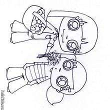 Kids with vegetables coloring page - Coloring - PEOPLE coloring pages - COOKING coloring pages