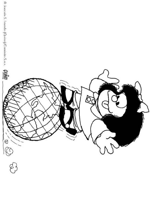 mafalda-with-globe-coloring-page