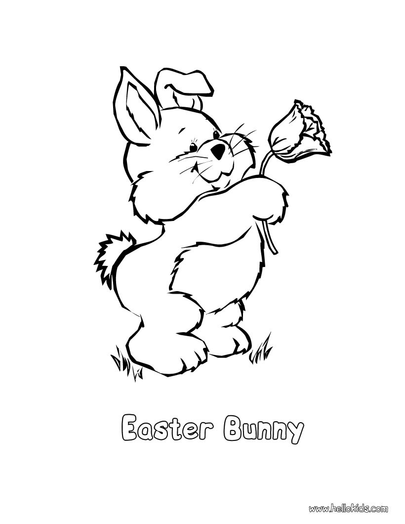 spring coloring pages for kids bunny