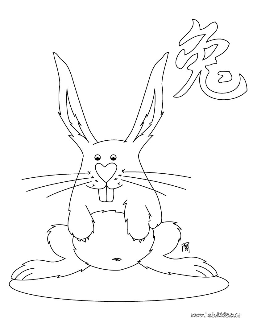 The year of the rabbit coloring pages - Hellokids.com