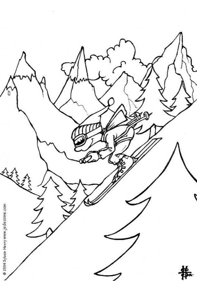 Skiing Coloring Pages - Kidsuki