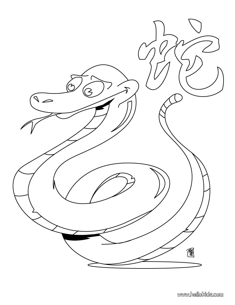 The Year of the Tiger The Year of the Snake coloring page Coloring page ZODIAC coloring pages CHINESE