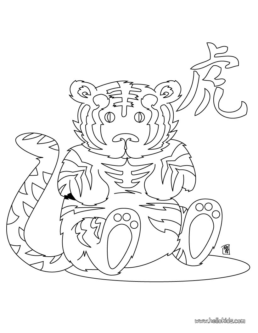 The Year of the Tiger coloring page Coloring page ZODIAC coloring pages CHINESE