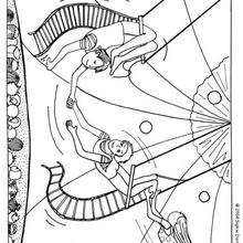 Trapeze artists coloring page - Coloring page - CHARACTERS coloring pages - CIRCUS coloring pages