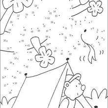 camping dot to dot coloring pages - photo #9