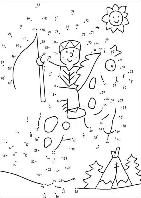 camping dot to dot coloring pages - photo #16