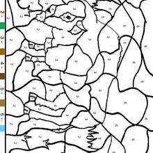 Bull color by number - Coloring - COLOR by NUMBER coloring pages - ANIMAL Color by Number coloring pages - WILD ANIMALS color by number